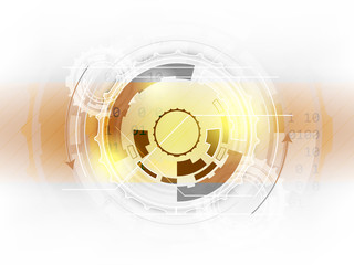 Fototapete - Technology abstract vector background, circle in the middle, glitter and space for your text.