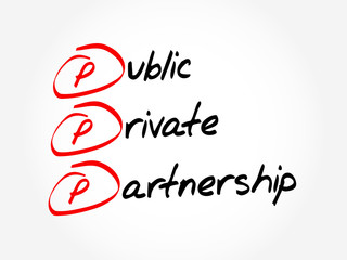 Aufkleber - PPP - Public-private partnership, acronym business concept