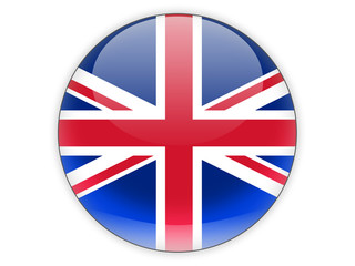 Wall Mural - Round icon with flag of united kingdom