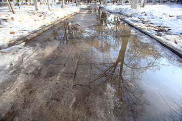 city park spring thaw America