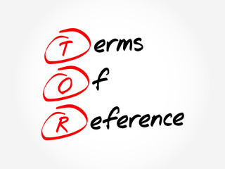 Poster - tor - terms of reference, acronym business concept