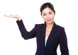 © leungchopan - Asian Businesswoman with open hand palm