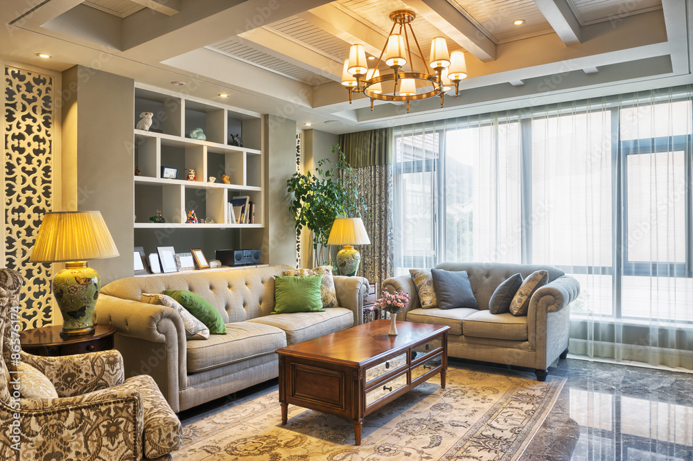 Obraz na płótnie luxury living room interior and decoration w salonie