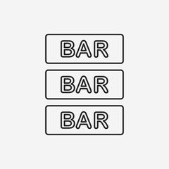 Wall Mural - Bar shop sign line icon