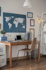 Wall Mural - Wooden desk and chair