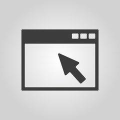 Poster - The browser icon. Website and WWW, network symbol. Flat
