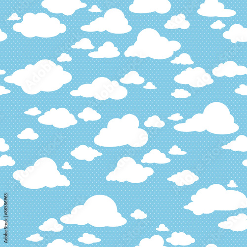 Naklejka - mata magnetyczna na lodówkę seamless pattern with clouds