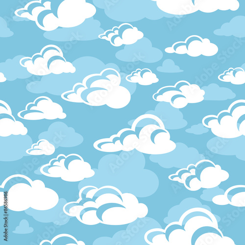 Obraz w ramie seamless pattern with clouds