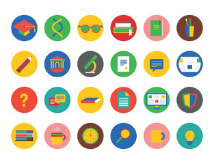 Wall Mural - University vector icons set. Education, students or school and