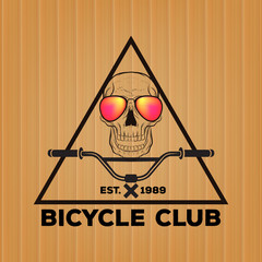 Canvas Print - vintage Bicycle Logos with skull