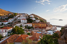 Small Fishing Harbour In The Town Of Hydra.