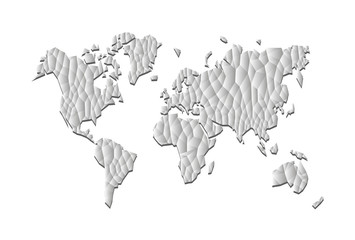 Wall Mural - World Map polygonal low poly precision gray