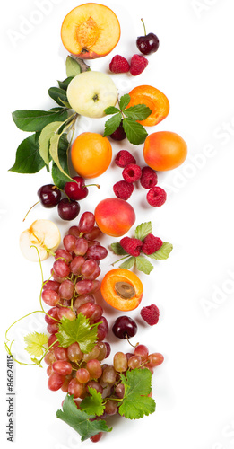 Naklejka nad blat kuchenny Kompozycja różnych dojrzałych owoców