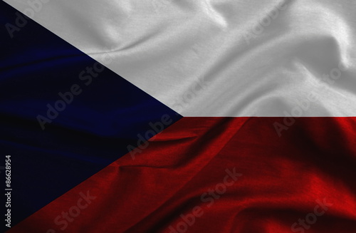 Fotomural Czech Republic grunge waving flag