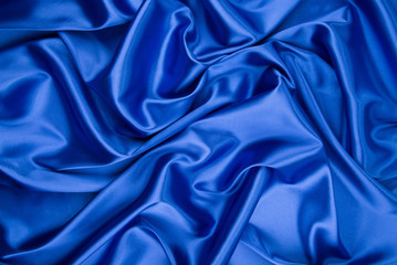 Wall Mural - Blue silk drapery.