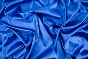blue silk drapery.