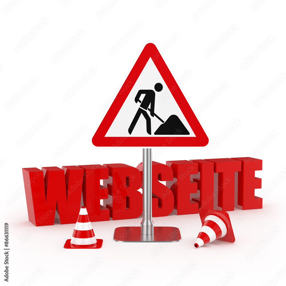 Baustellen Schild für Webseiten