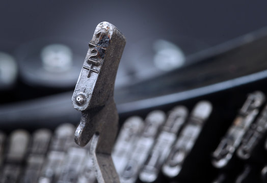 Half hammer - old manual typewriter - cold blue filter