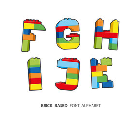Wall Mural - alphabet created from playing bricks.