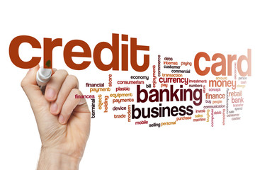 Wall Mural - Credit card word cloud concept