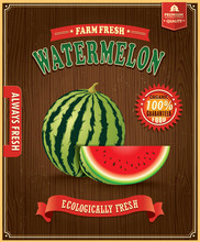 Vintage Farm Fresh Watermelon Design