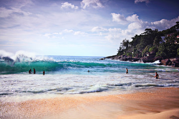 Wall Mural - surf sea sand wave