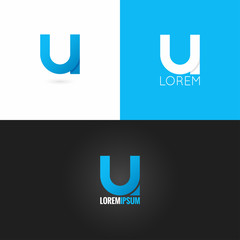 Wall Mural - letter U logo design icon set background