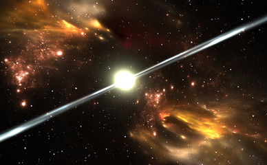 Wall Mural - pulsar highly magnetized, rotating neutron star