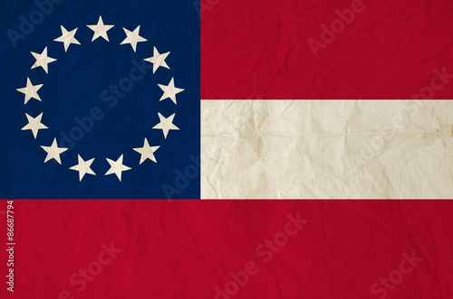 Cuadros en Lienzo Flag of the Confederate States of America with old vintage paper