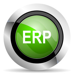 Aufkleber - erp icon, green button