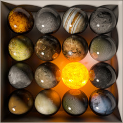 Wall Mural - billiard balls planets