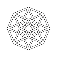 Wall Mural - Hypercube, tesseract, geometric symbol, line design