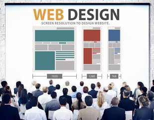 Wall Mural - Web Design Network Website Ideas Media Information Concept