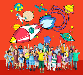 Wall Mural - Rocket Launch Space Outerspace Planets Concept