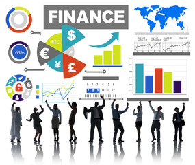 Wall Mural - finance bar graph chart investment money business concept