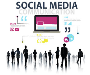 Wall Mural - Social Media Social Networking Technology Connection Concept