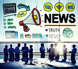 Canvas Print - News Broadcast Information Media Publication Concept