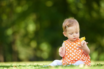 Sticker - baby in park