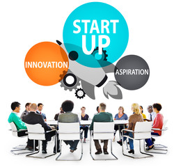 Canvas Print - Startup Business Plan Innovation Aspiration  Concept