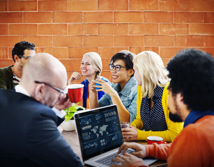 Canvas Print - People Meeting Conference Technology Laptop Concept