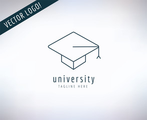 Wall Mural - Graduation Hat vector logo icon. Education, students or school