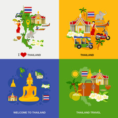 Sticker - Thailand Tourism Icons Set 