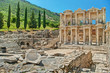 ancient ruins of Ephesus on hillside on sunny day