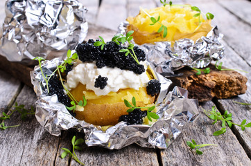 Wall Mural - Potatoes baked in foil