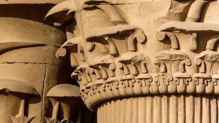 Wall Mural - detail of columns capitals of sobek temple at kom-ombo (egypt)