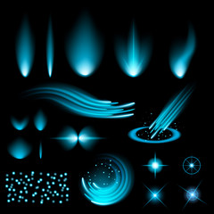 Wall Mural - Creative concept Vector set of glow light effect stars bursts