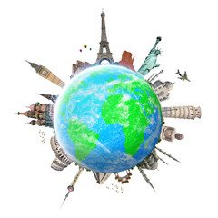Wall Mural - illustration of famous monument of the world