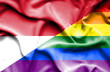 Waving flag of Pride and Monaco