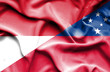 Waving flag of Samoa and Monaco