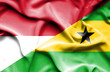 Waving flag of Sao Tome and Principe and Monaco